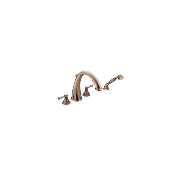 Moen Antique Bronze Two-Handle Roman Tub Faucet Includes Hand Shower T922AZ - main